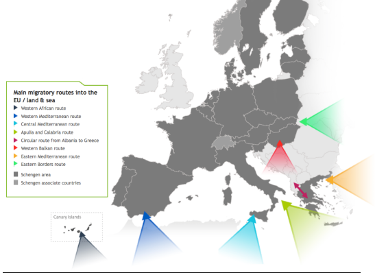 EU migration routes
